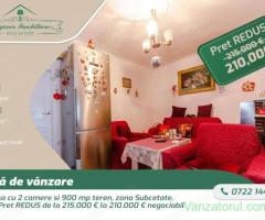 Casa cu 2 camere si 900 mp teren, zona Subcetate, Arad