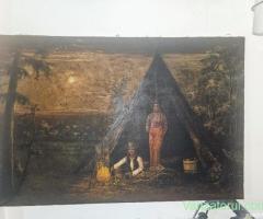 Pictura veche in ulei pe panza semnata ,100cm 60 cm,anul 1926
