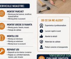 Montaj Parchet, Gresie si Usi - Bucuresti Ilfov
