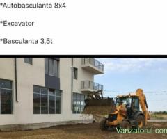 Închiriere Buldoexcavator si Autobasculanta 8x4