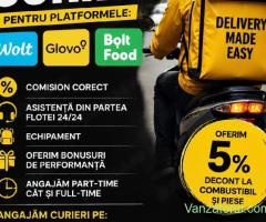 Angajez livratori mancare Wolt Glovo Bolt Food