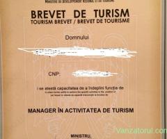 Brevet de Turism Manager in activitatea de turism