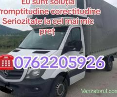 Transport marfă mobilă bagaje debarasări apartamente ieftin dubă cub prelata materiale de constructi