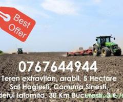 Teren extravilan 50.000 mp, 30 Km de Bucuresti, DC19 Hagiesti - Jud.Ialomita