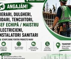 Instalator, Electrician, Sef de echipa Maistru, Tencuitor, Zidar, Dulgher, Fierar