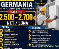 Angajăm muncitori rigips și termoizolații Germania 2.500-2.700 net