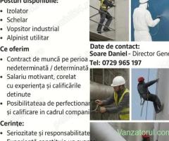 Angajare personal lucrari de izolatii termice si protectii anticorozive