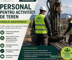 GeoFor Proiect angajează muncitor pentru activități de teren și foraje geotehnice