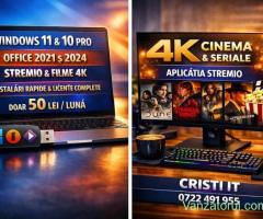 Instalare Windows 11 și Windows 10 cu licențe Microsoft Office cu licențe originale TV 4K
