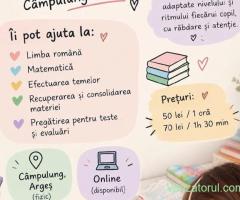 Ajutor la teme+pregătire la română și matematică pentru clasele 0 4