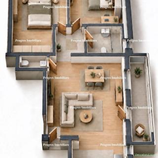 Ap.3 camere - 2 bai - 2 balcoane - 70mp - bloc nou - parcare inclusa