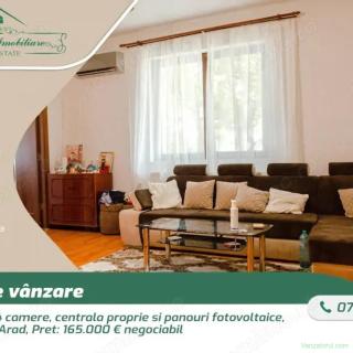 Casa cu 4 camere, centrala proprie si panouri fotovoltaice, zona Bujac, Arad