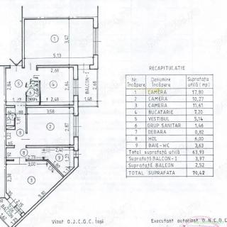 Spre vanzare apartament cu 3 camere 71 m.p.- Nicolina 2, Iaşi
