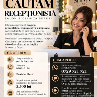 Căutăm recepționistă