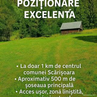 Teren intravilan + padure BONUS, de vânzare in inima muntilor Apuseni, comuna Scărisoara, jud.Alba