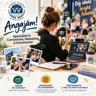 Angajăm Specialist în Comunicare, Marketing și Evenimente