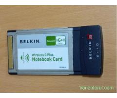 Vand Placa Wi-Fi  PCMCIA Belkin pentru Notebook , Connect Wireless G Plus